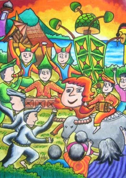 lomba Lukis - Karya hasil seleksi lomaba yang masuk katagori oleh juri