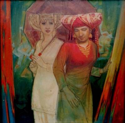 PEREMPUAN DALAM PEREMPUAN 2 - cat minyak di kanvas,70x70cm,1997